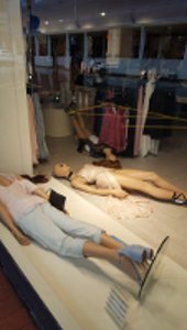 Mannequins after earthquake